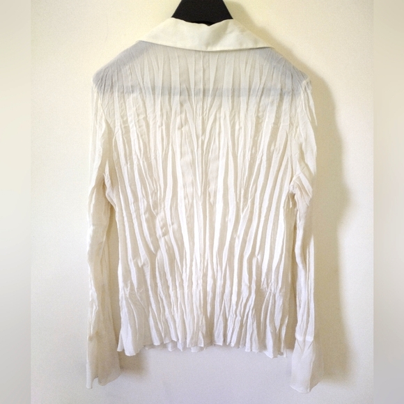 LIKE NEW Notations Sheer Ruffle Button Down Blouse - Picture 3 of 4
